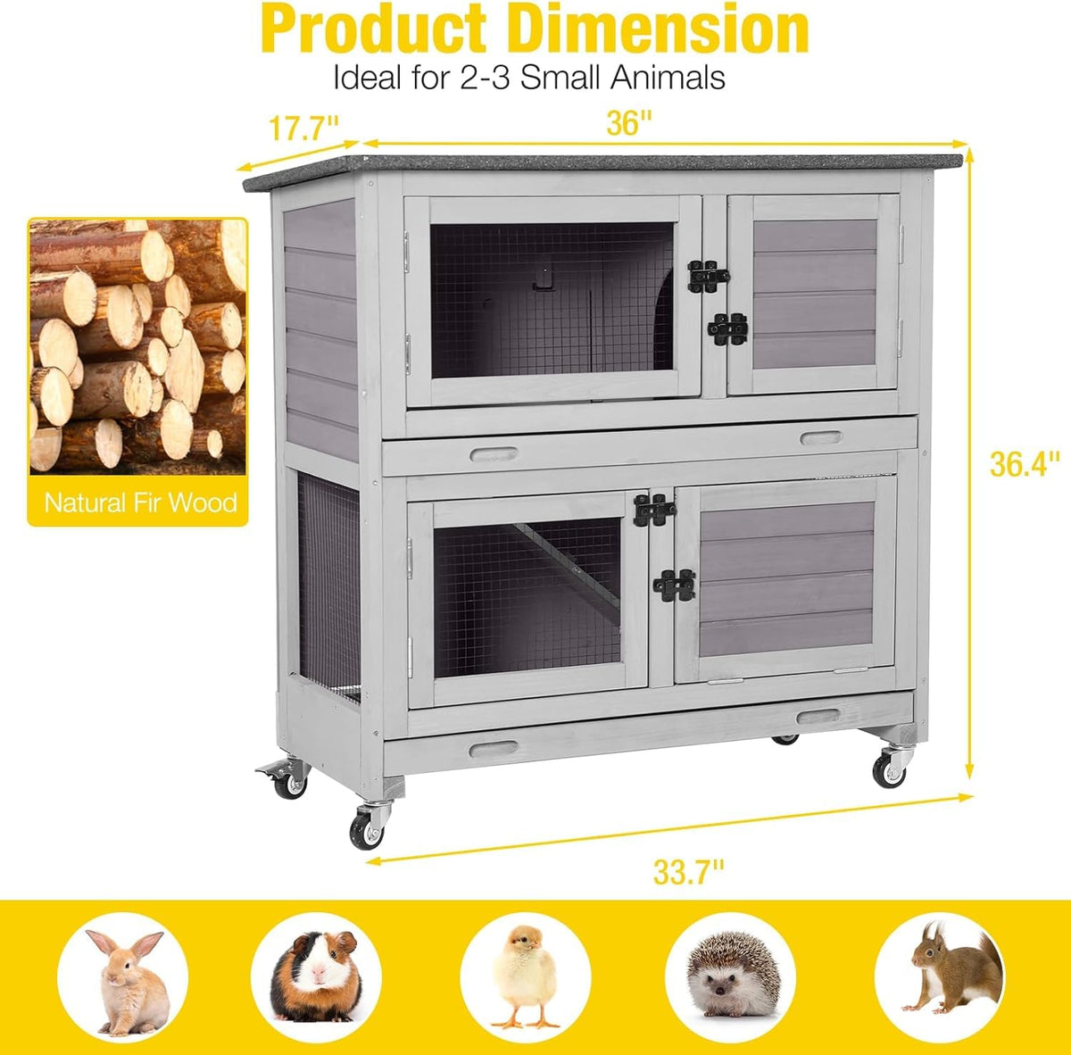 Rabbit Hutch 2 Story Pet House on Wheels W243451