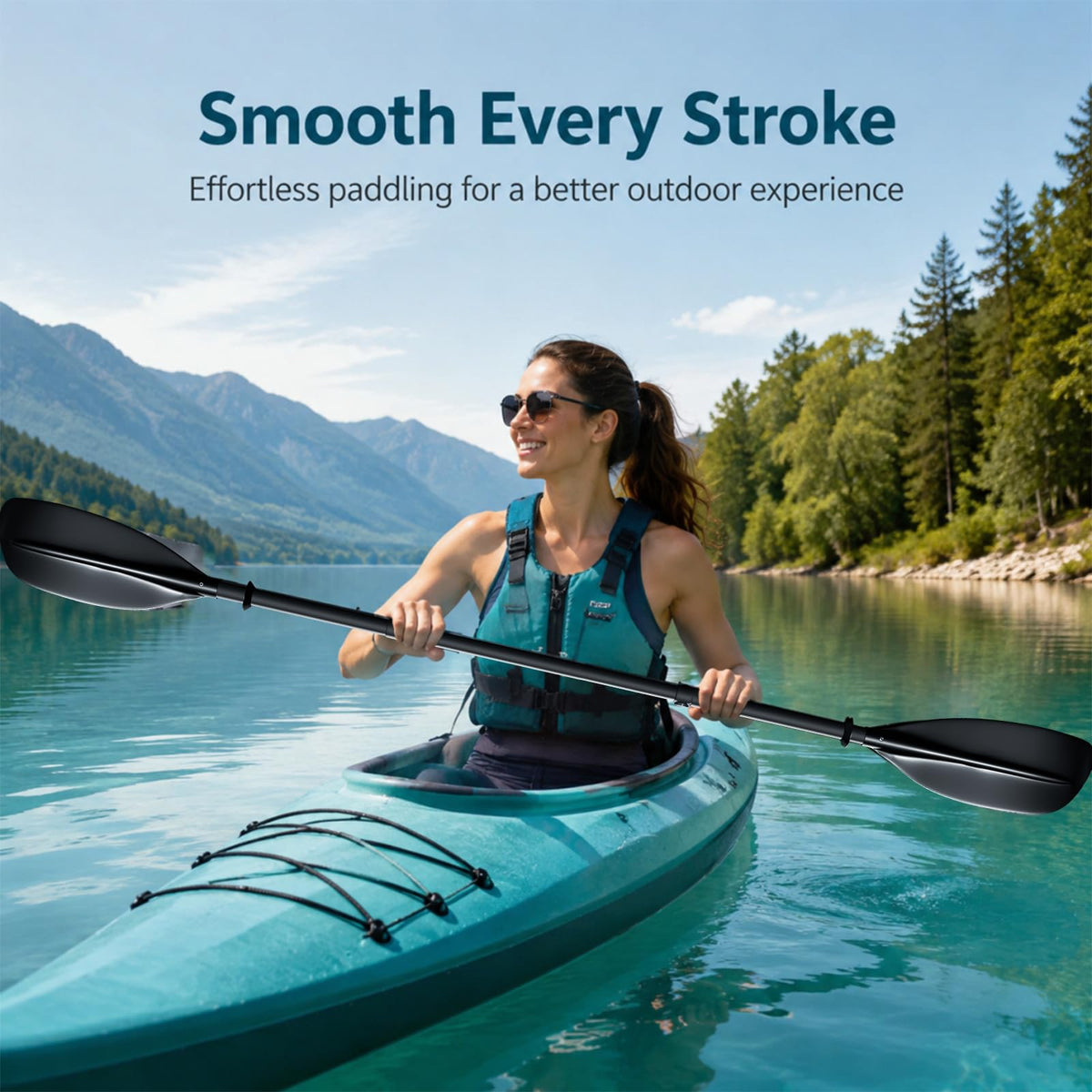 4 Piece Adjustable Kayak Paddle with Storage Bag P38940