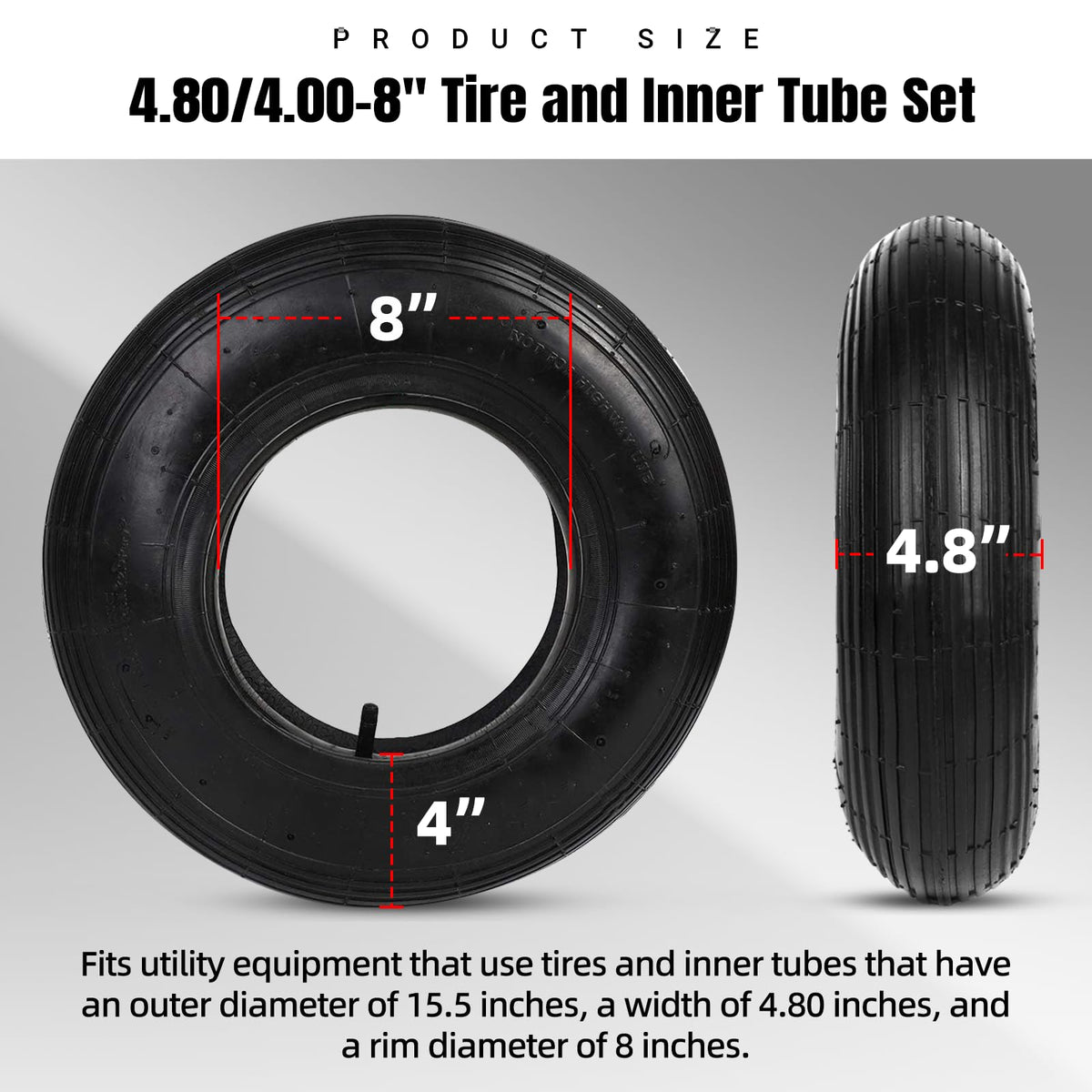 4.80/4.00-8" Tire and Inner Tube Set S45844