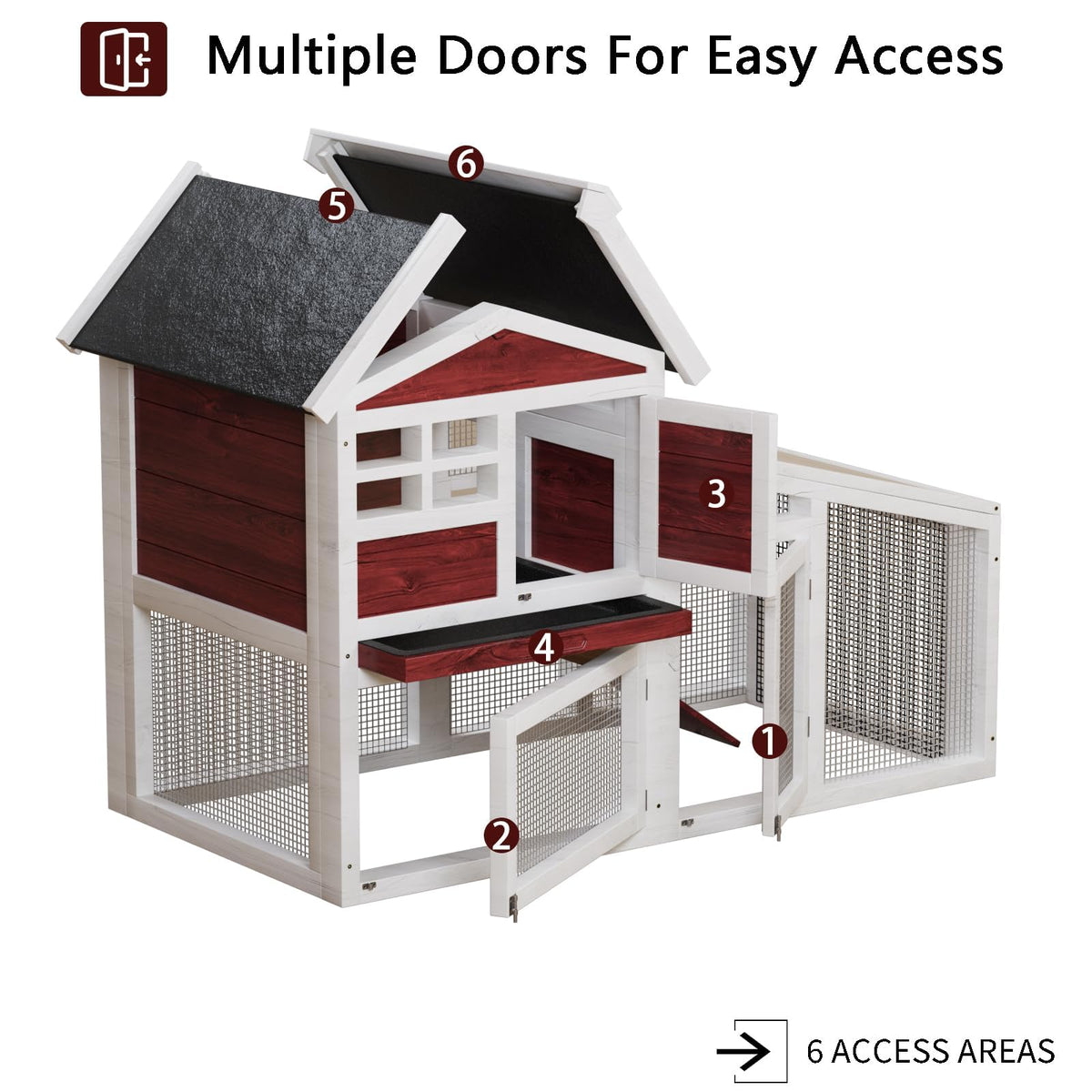 Weatherproof Wooden Rabbit Hutch M759686
