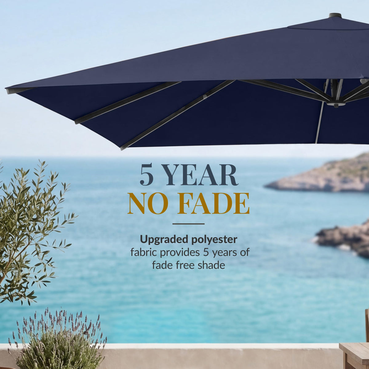 10x10ft Cantilever Patio Umbrella with 260 GSM Canopy and Aluminum Frame A211807
