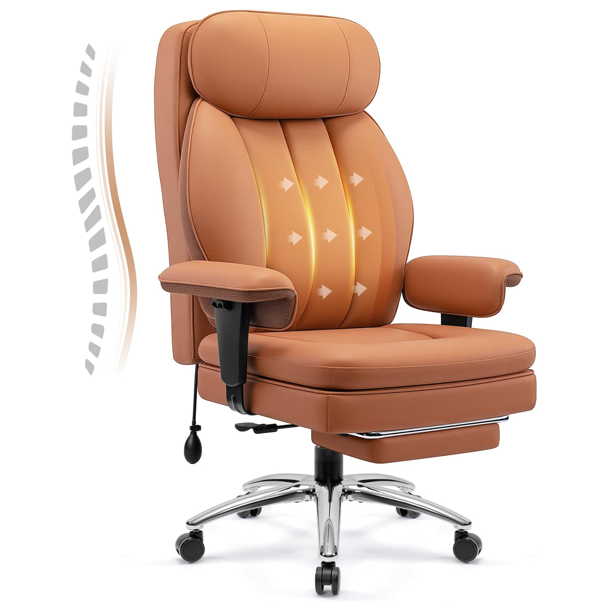 Big and Tall Office Chair with Inflatable Lumbar Support B509