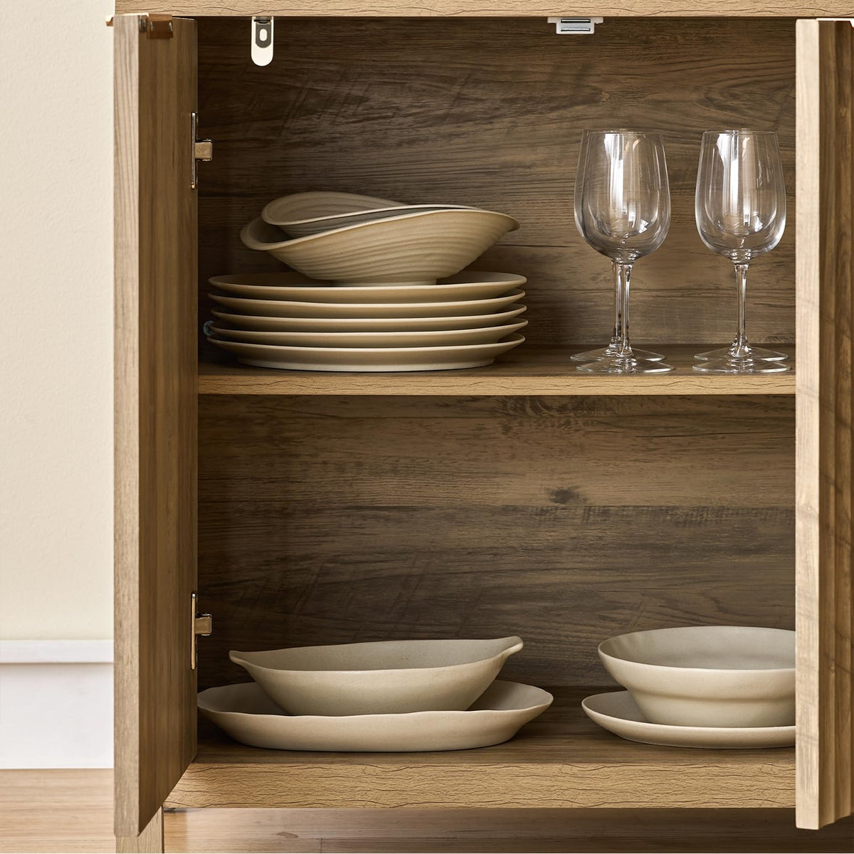 56" Golden Oak Buffet Cabinet Y841063