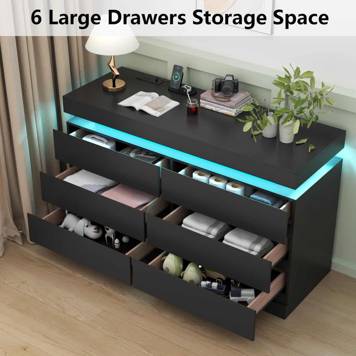 6 Drawer Dresser with Power Outlet P32576