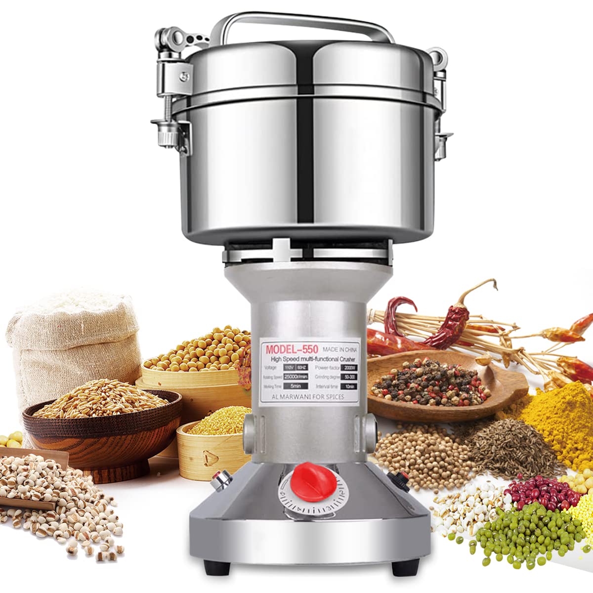 550g High Speed Stainless Steel Electric Herb Grinder F45141