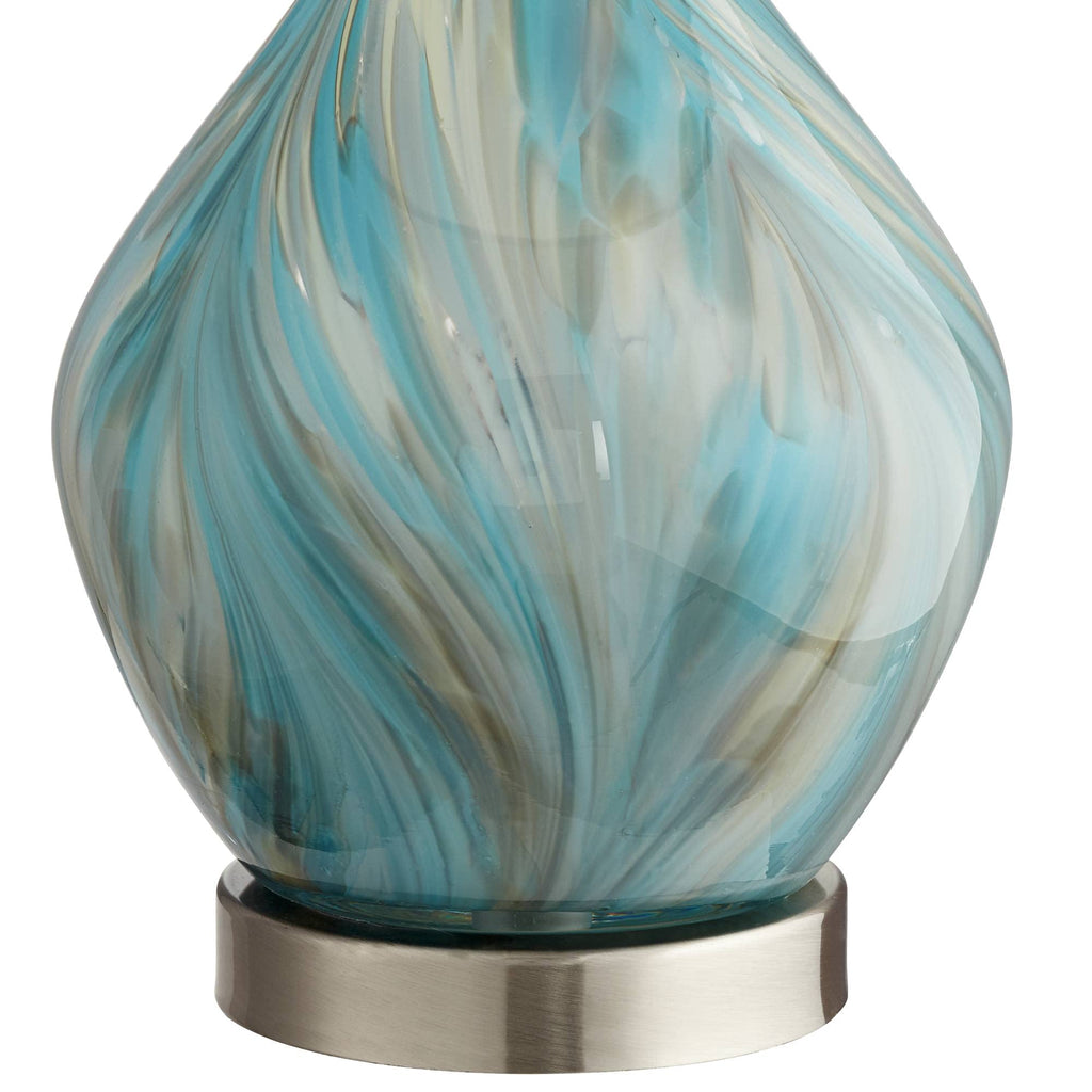 22" High Blue Gray Art Glass Table Lamp M953001