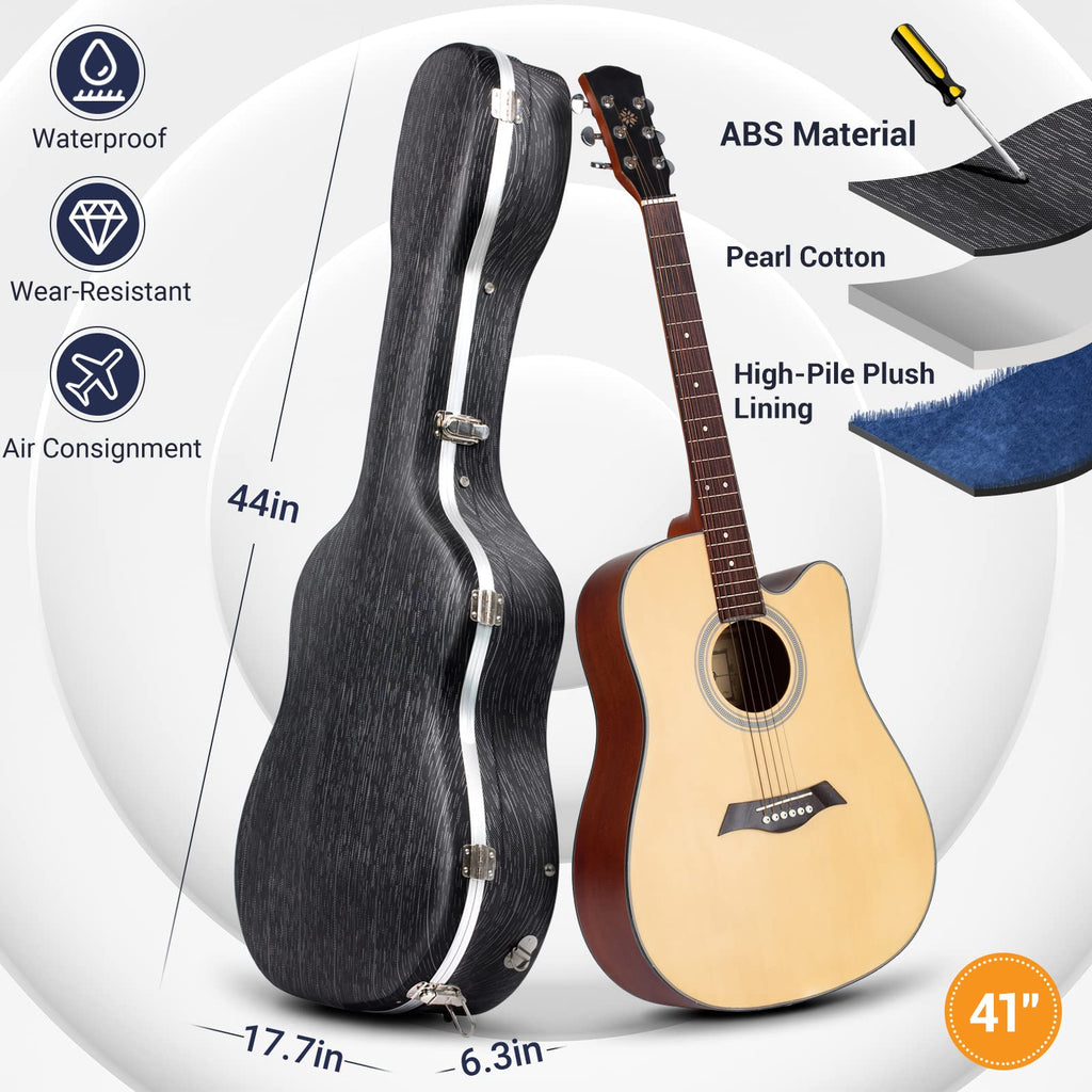 41 Inch ABS Hard Acoustic Guitar Case Black F4387