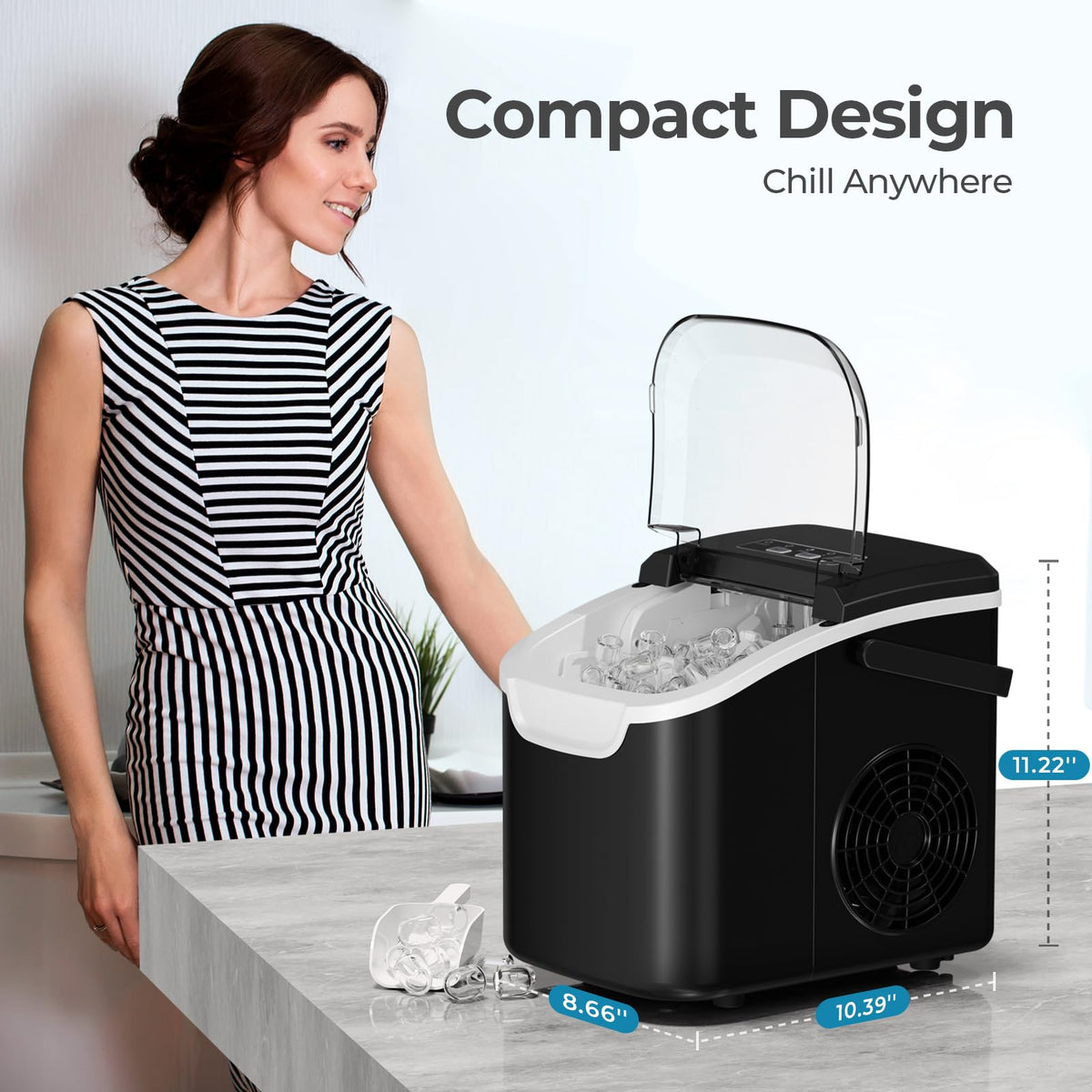 Countertop Ice Maker Machine 26Lbs/Day J56631
