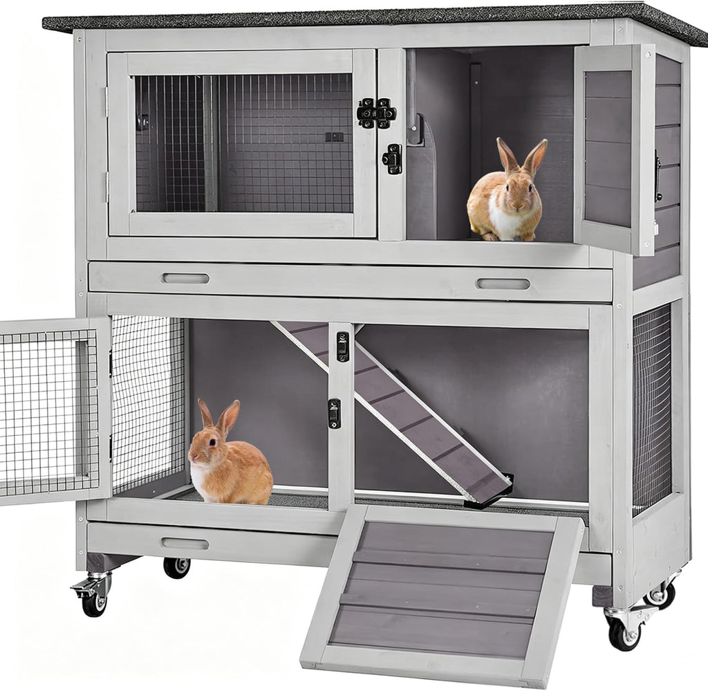 Rabbit Hutch 2 Story Pet House on Wheels W243451