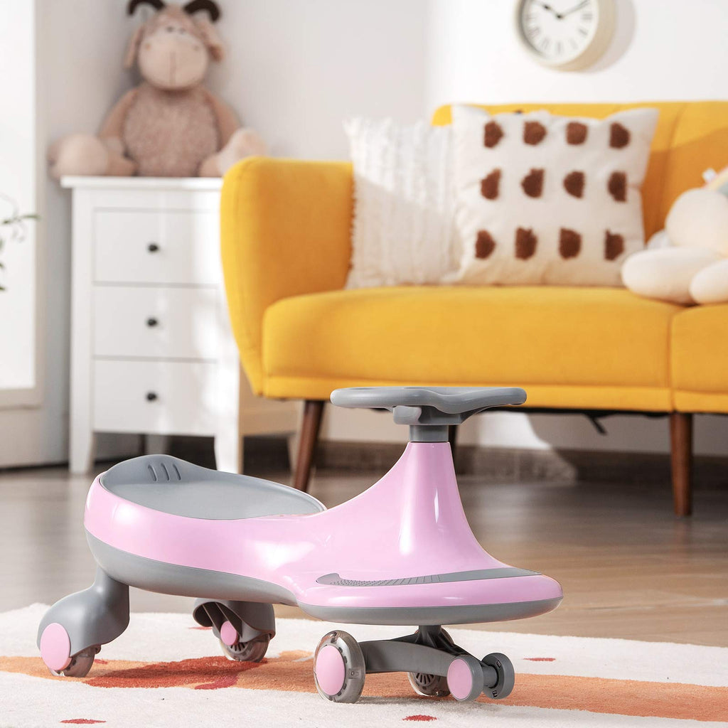 Pink Wiggle Car with LED Flashing Wheels Y324308