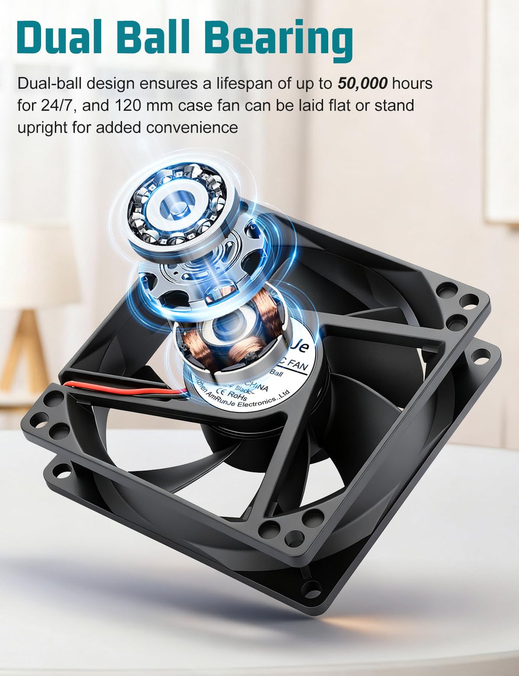 80mm 12v Small Computer Fan with AC Plug C75982