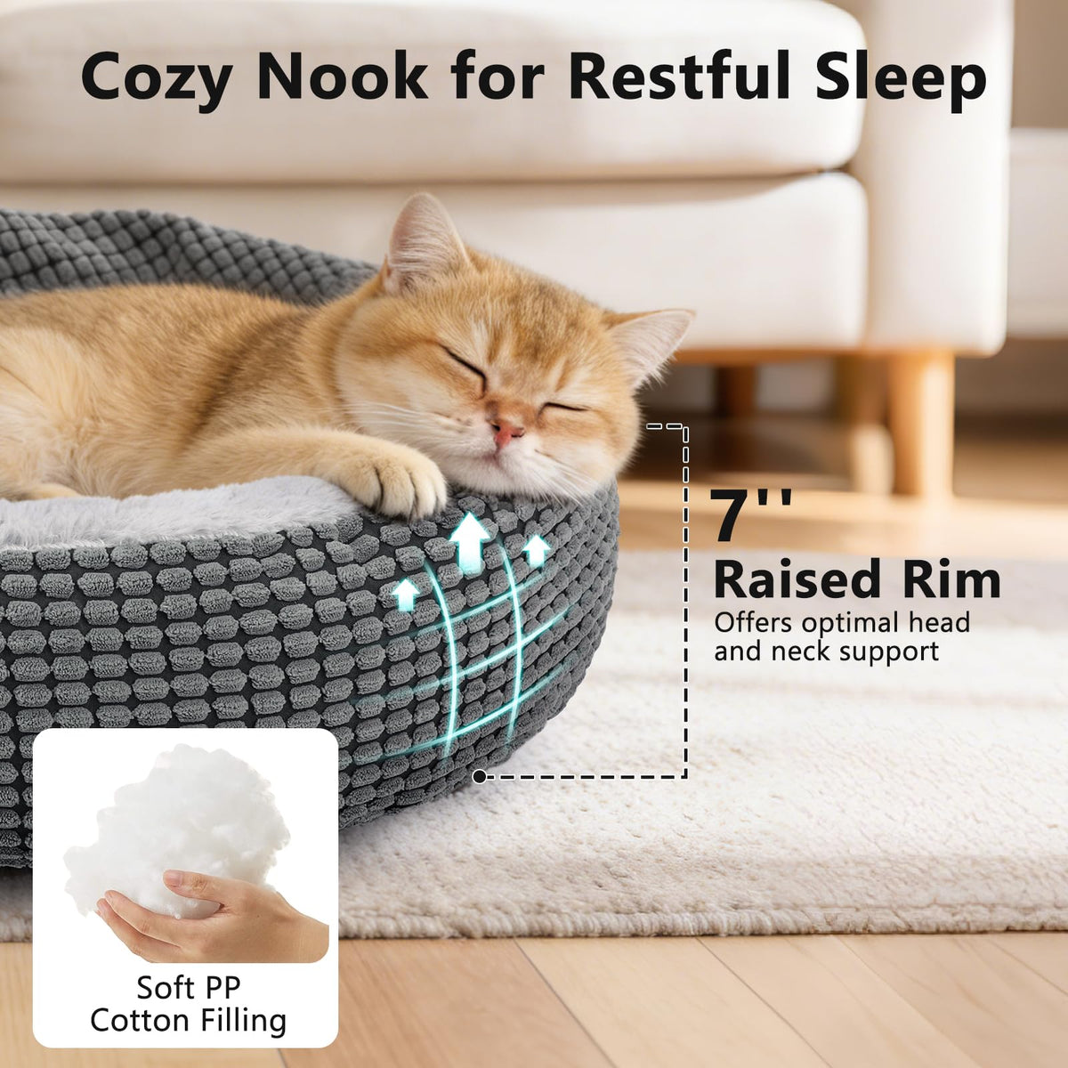 Small Dog Bed with Attached Blanket, 23inch R1040
