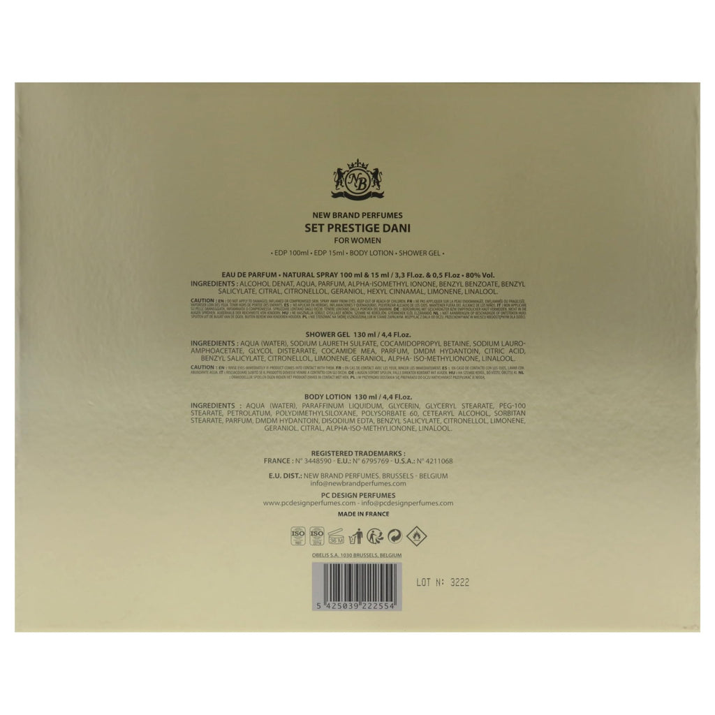 4 Pc Gift Set 3.3oz EDP Spray, 0.5oz EDP Spray, 4.4oz Shower Gel, 4.4oz Body Lotion J525