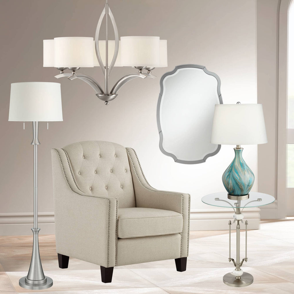 22" High Blue Gray Art Glass Table Lamp M953001