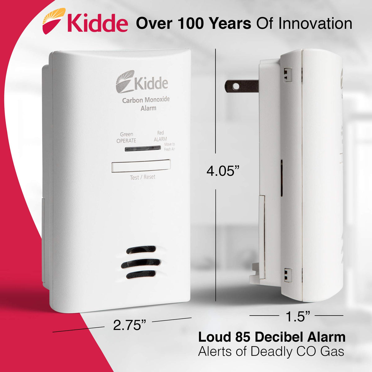 Plug-in Carbon Monoxide Detector with AA Battery Backup P721