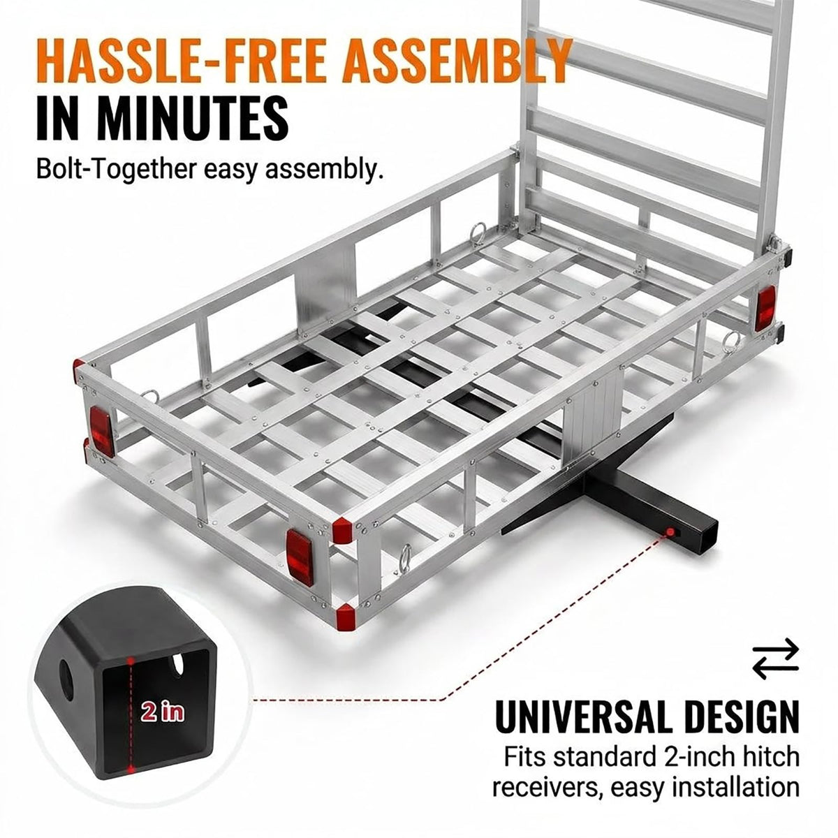 Aluminum Hitch Cargo Carrier with 27.5 in Folding Ramp U561