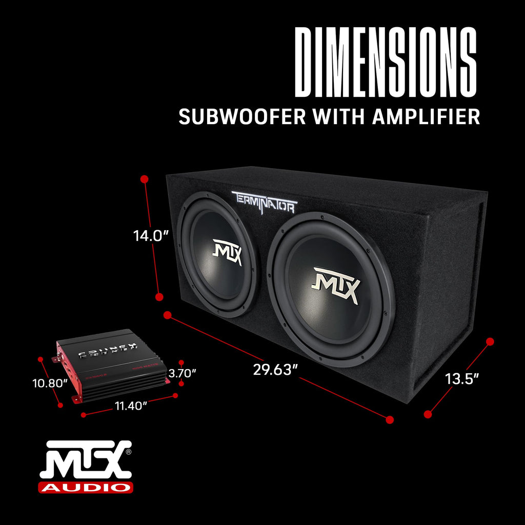 1000 Watt 2 Channel Amplifier with 12 Inch Subwoofer Enclosure G876