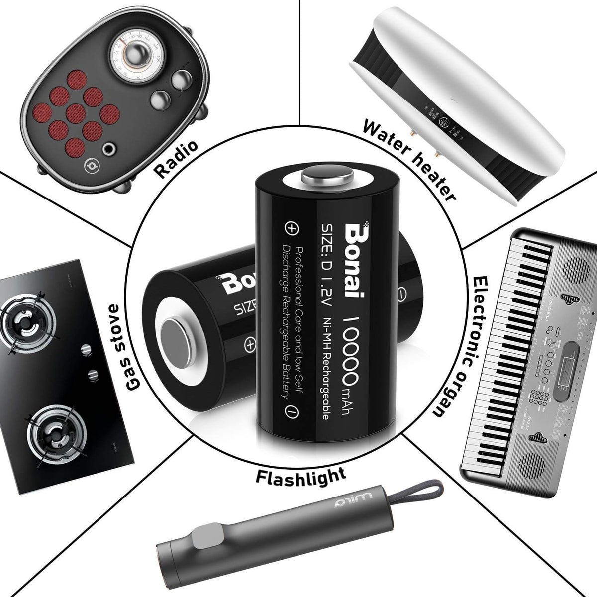 Rechargeable D Batteries 8 Pack D897