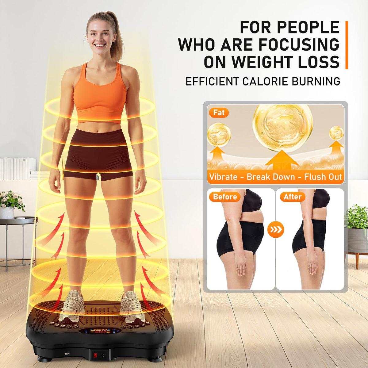 Vibration Plate Exercise Machine 130 Levels 450 Lbs Capacity G155