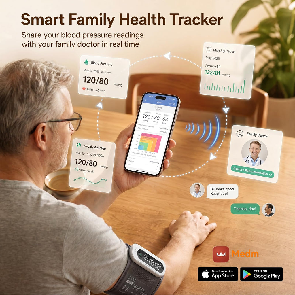 Wireless Upper Arm Blood Pressure Monitor with Cuff D219