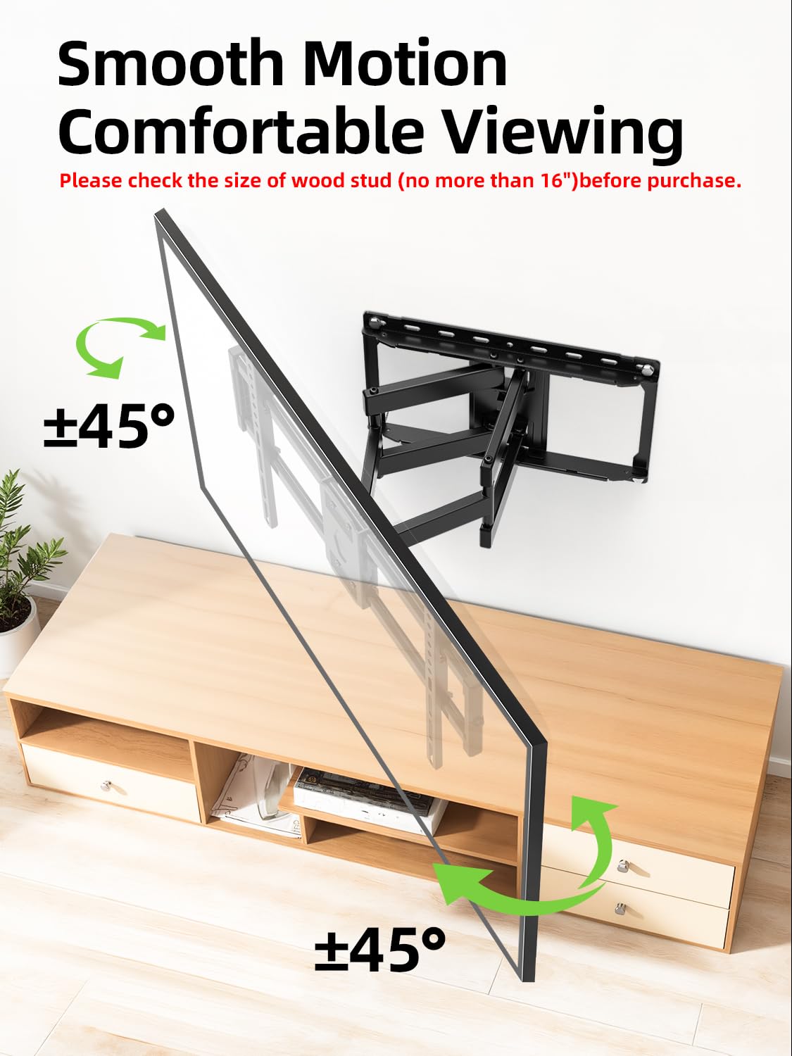 Full Motion TV Wall Mount for 42-90 inch Flat Screen Z76161