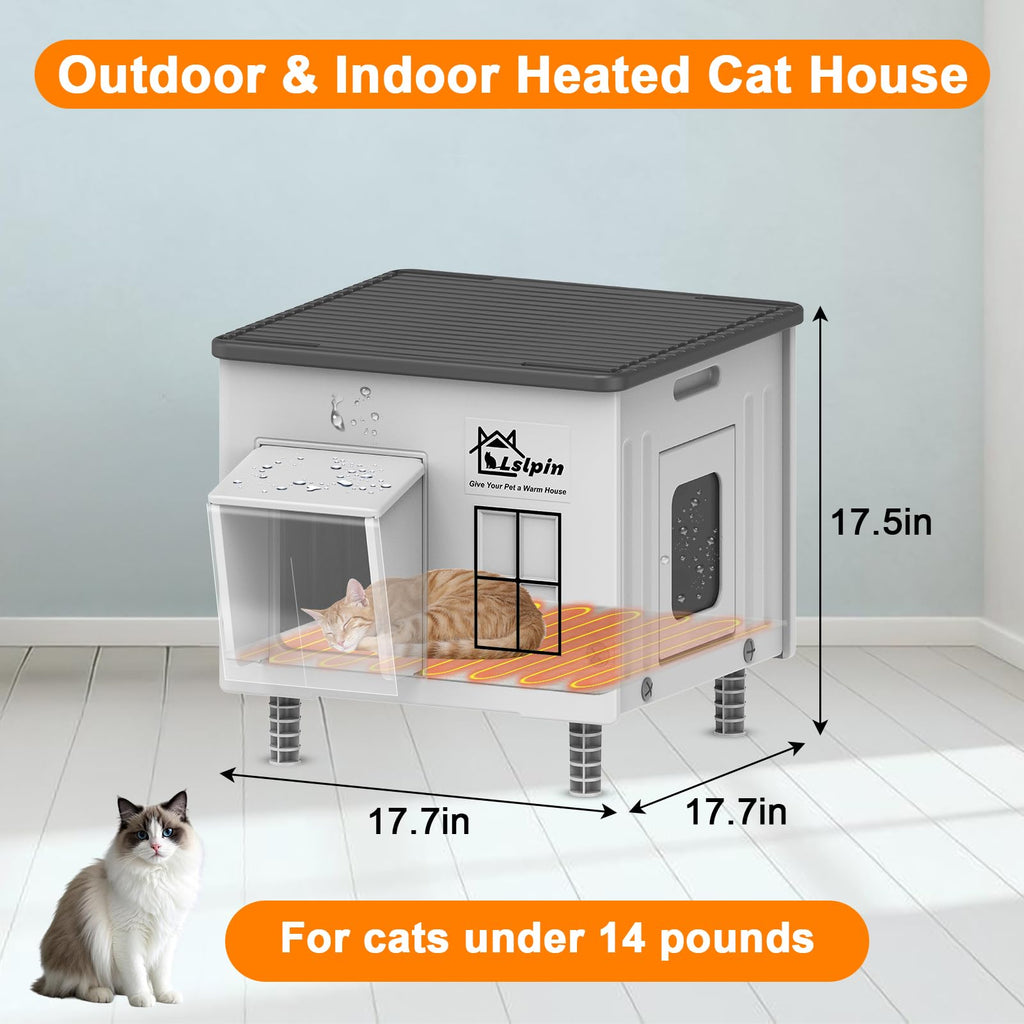 Heated Insulated Elevated Cat House R845