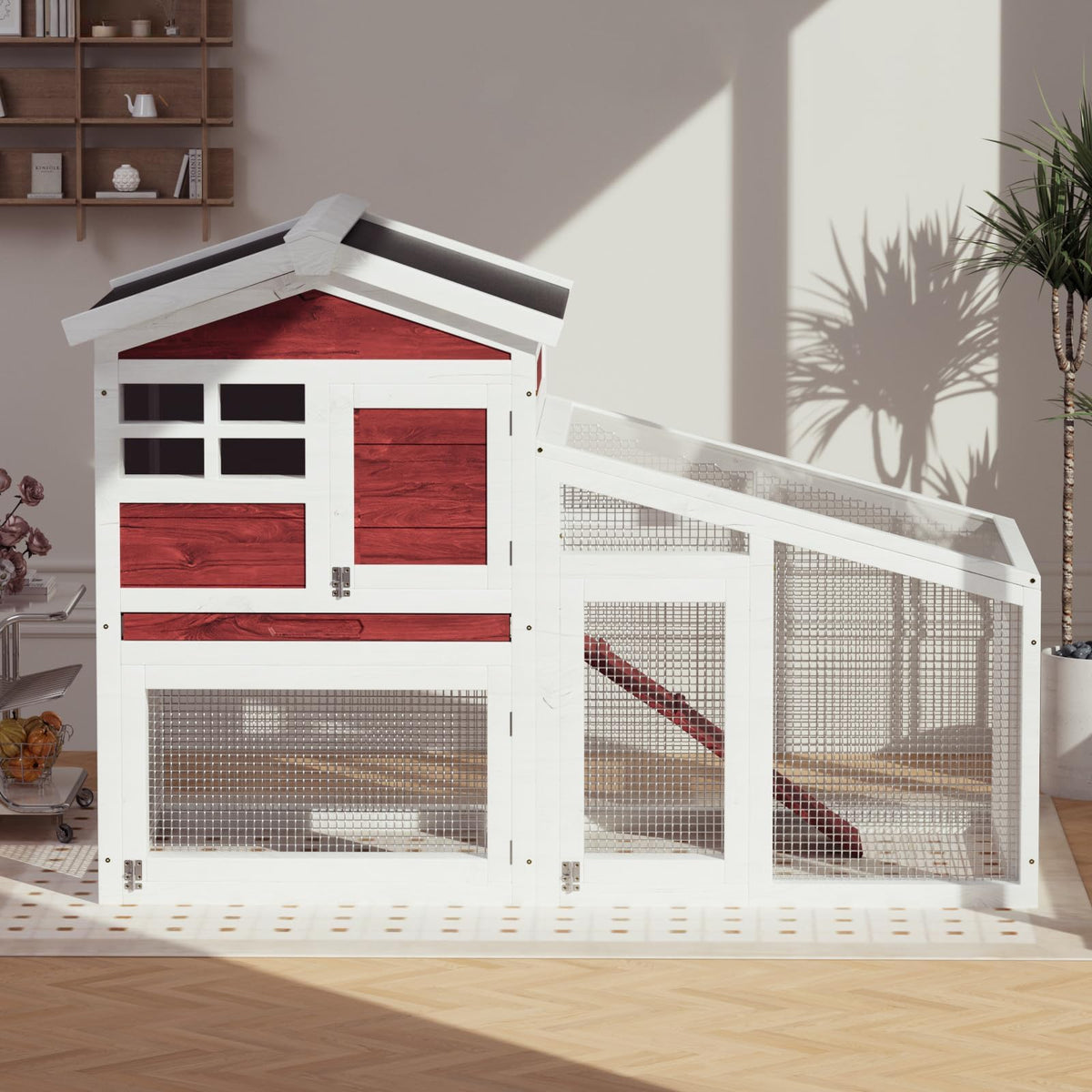 Weatherproof Wooden Rabbit Hutch M759686