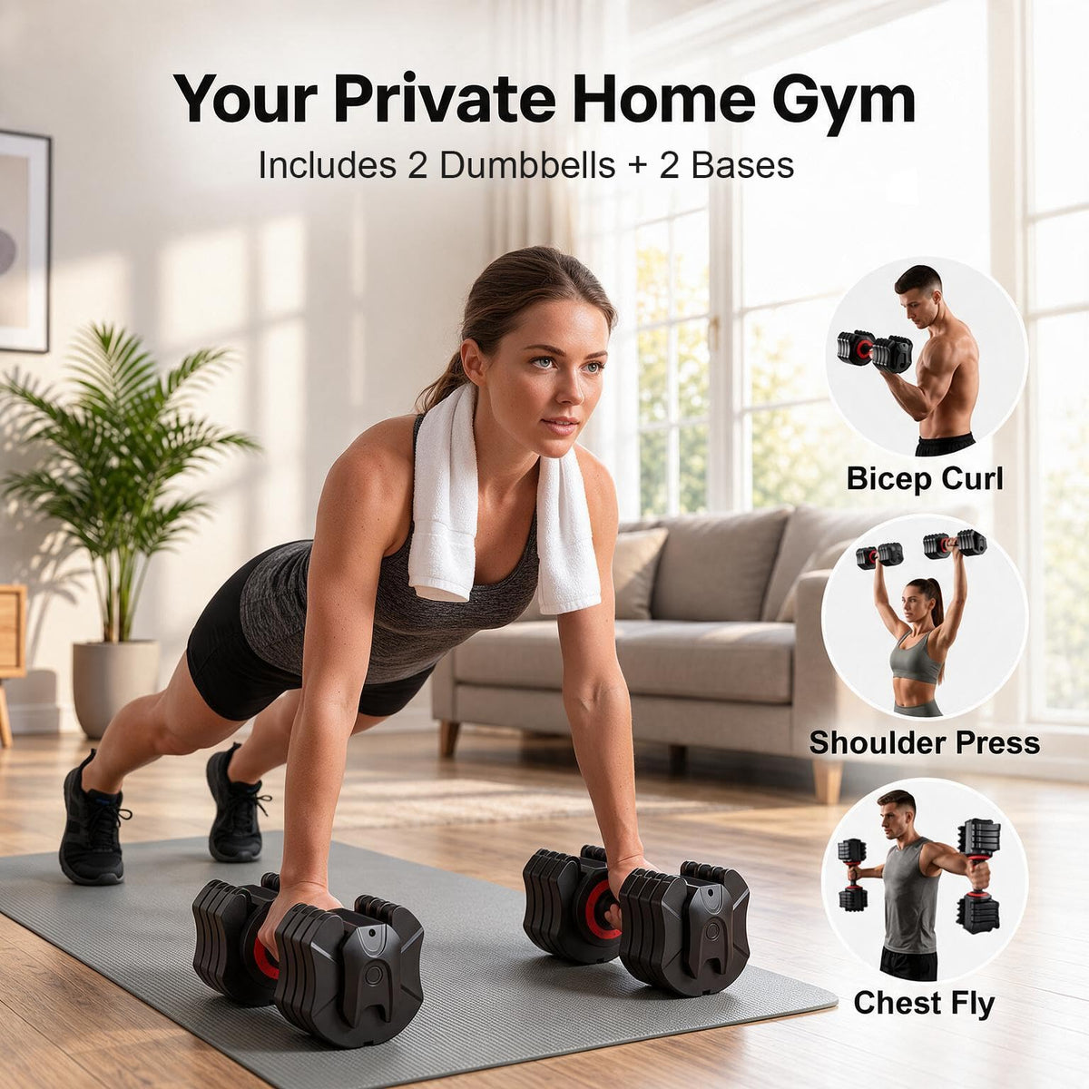 25 lb Adjustable Dumbbell Set I490915
