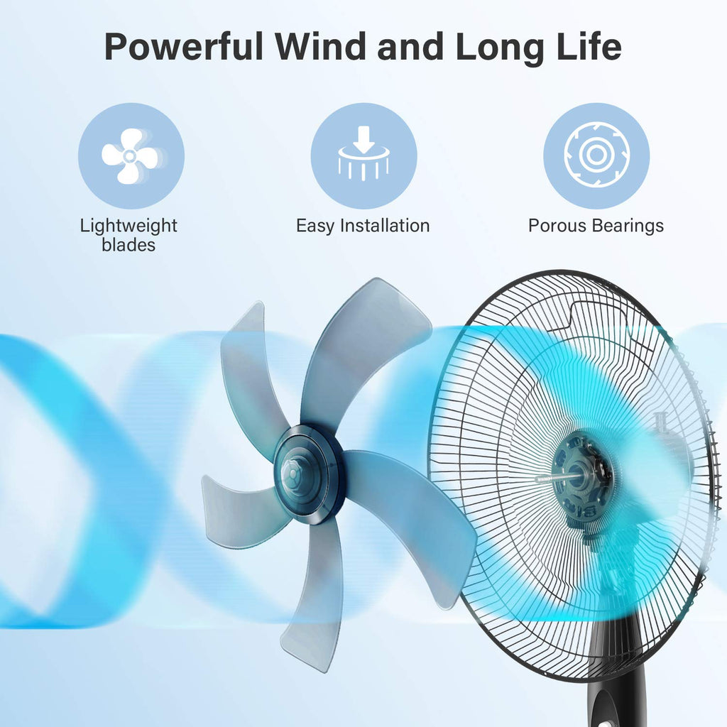 16″ 3 Speed Oscillating Pedestal Stand Fan, Black X597