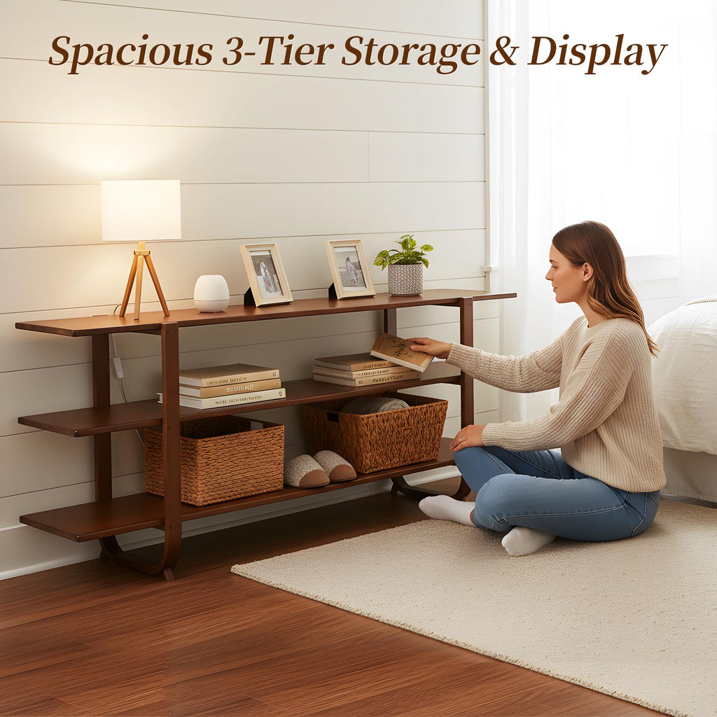 Walnut 65 Inch 3-Tier TV Stand E589460