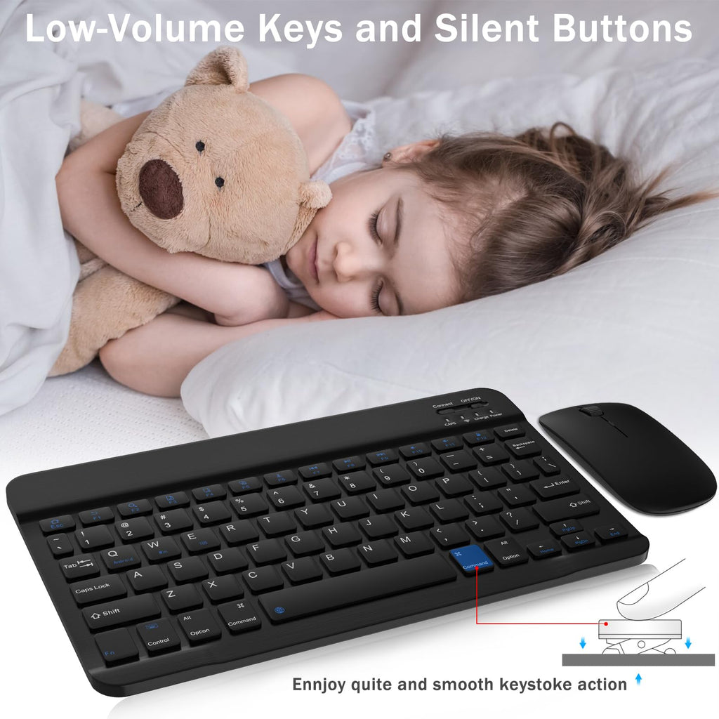 Black Rechargeable Bluetooth Keyboard and Mouse Combo G9518
