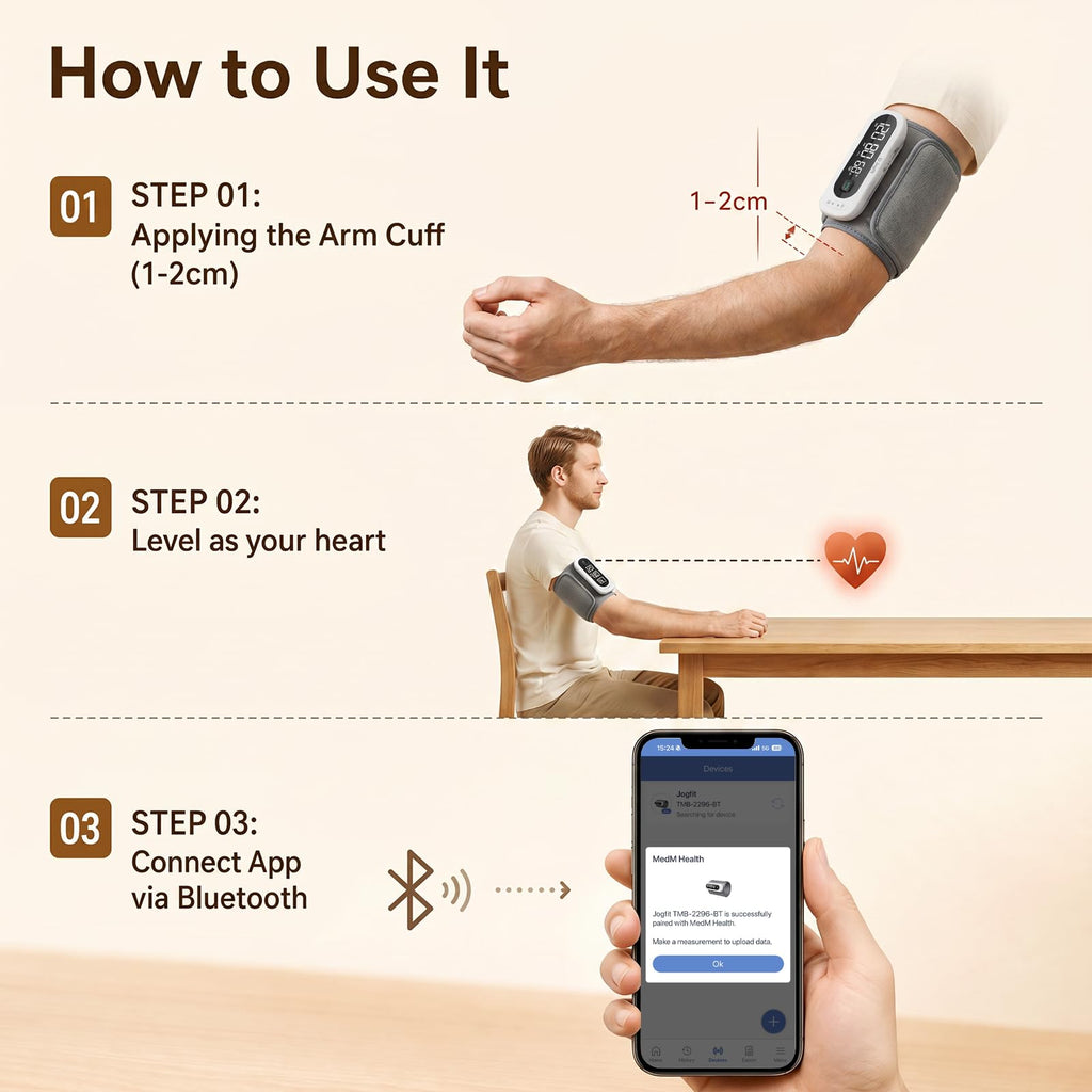 Wireless Upper Arm Blood Pressure Monitor with Cuff D219