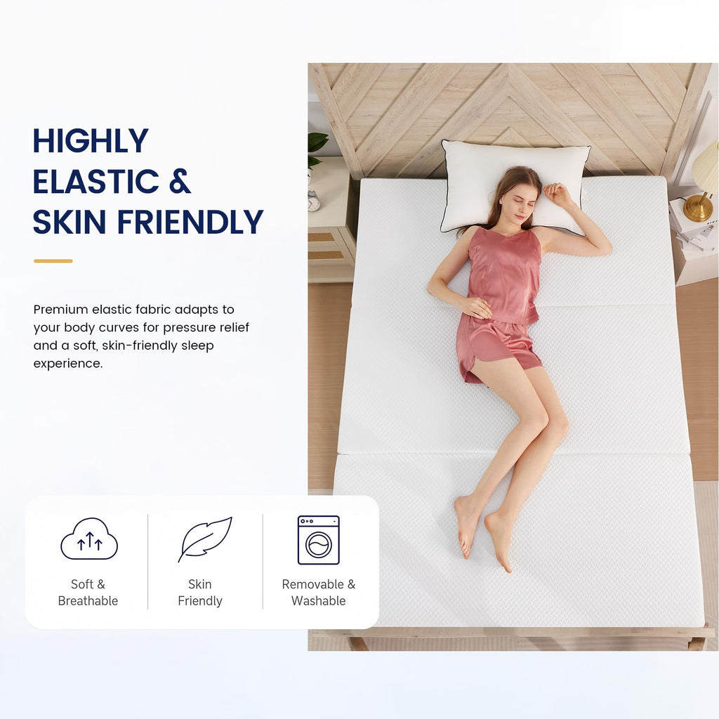 6 Inch Memory Foam Trifold Folding Mattress L9416