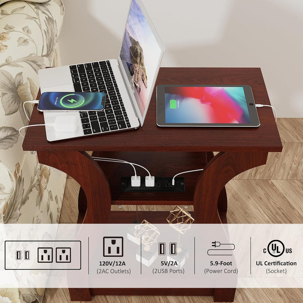 3 Tier End Table with Charging Station J44999
