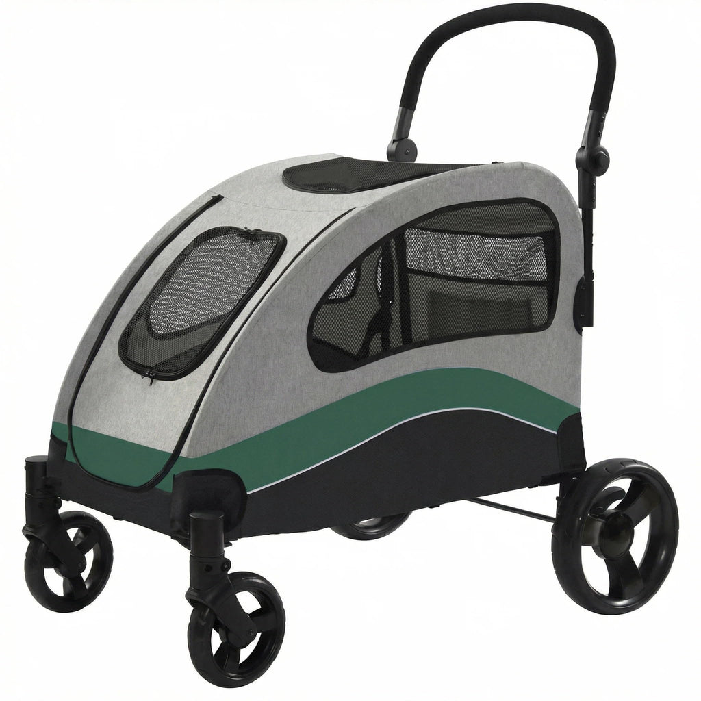 Extra Large Foldable Dog Stroller with Wheels and Brakes A5049