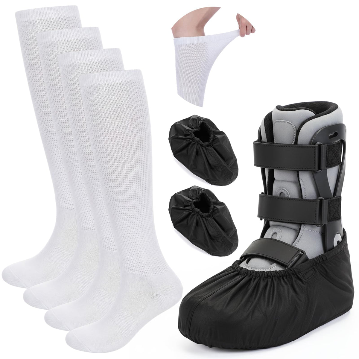 White Waterproof Non Slip Walking Boot Covers 2 Pairs J780