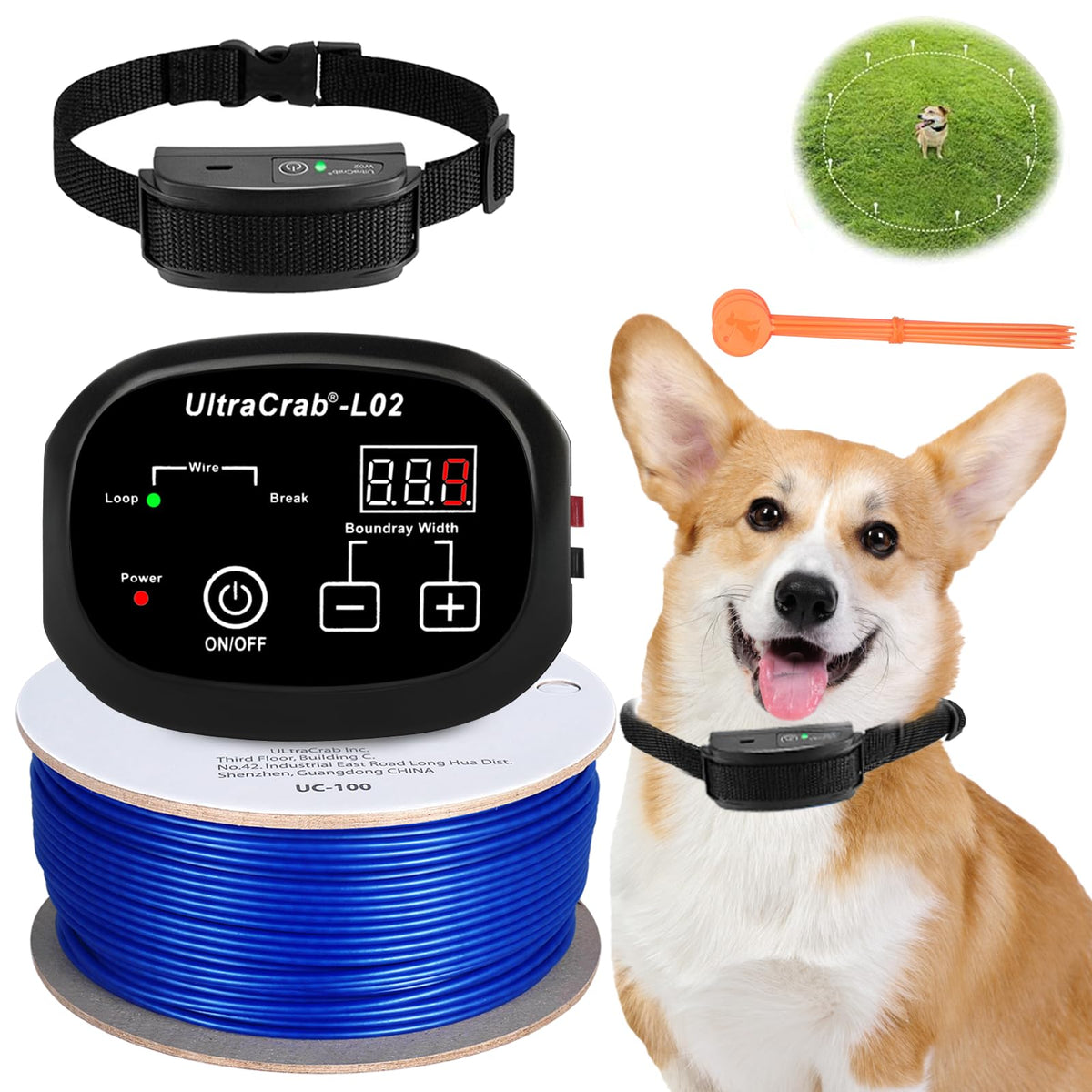 In-Ground Electric Dog Fence System with Waterproof Training Collar Z1523