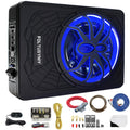 1200W 10" Slim Under Seat Powered Car Subwoofer with Blue LED Light P971953