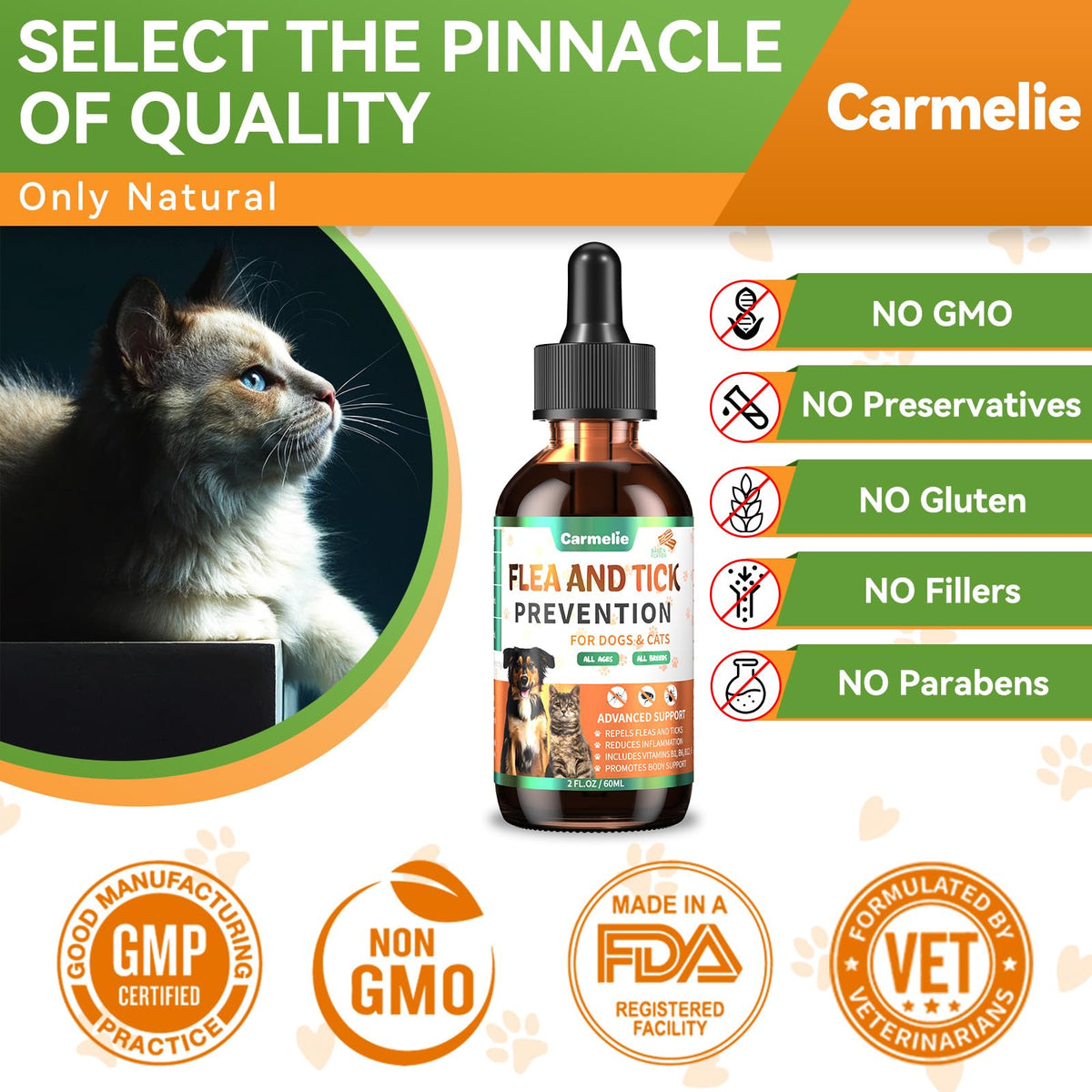 Flea and Tick Prevention for Dogs and Cats 60ml T767768