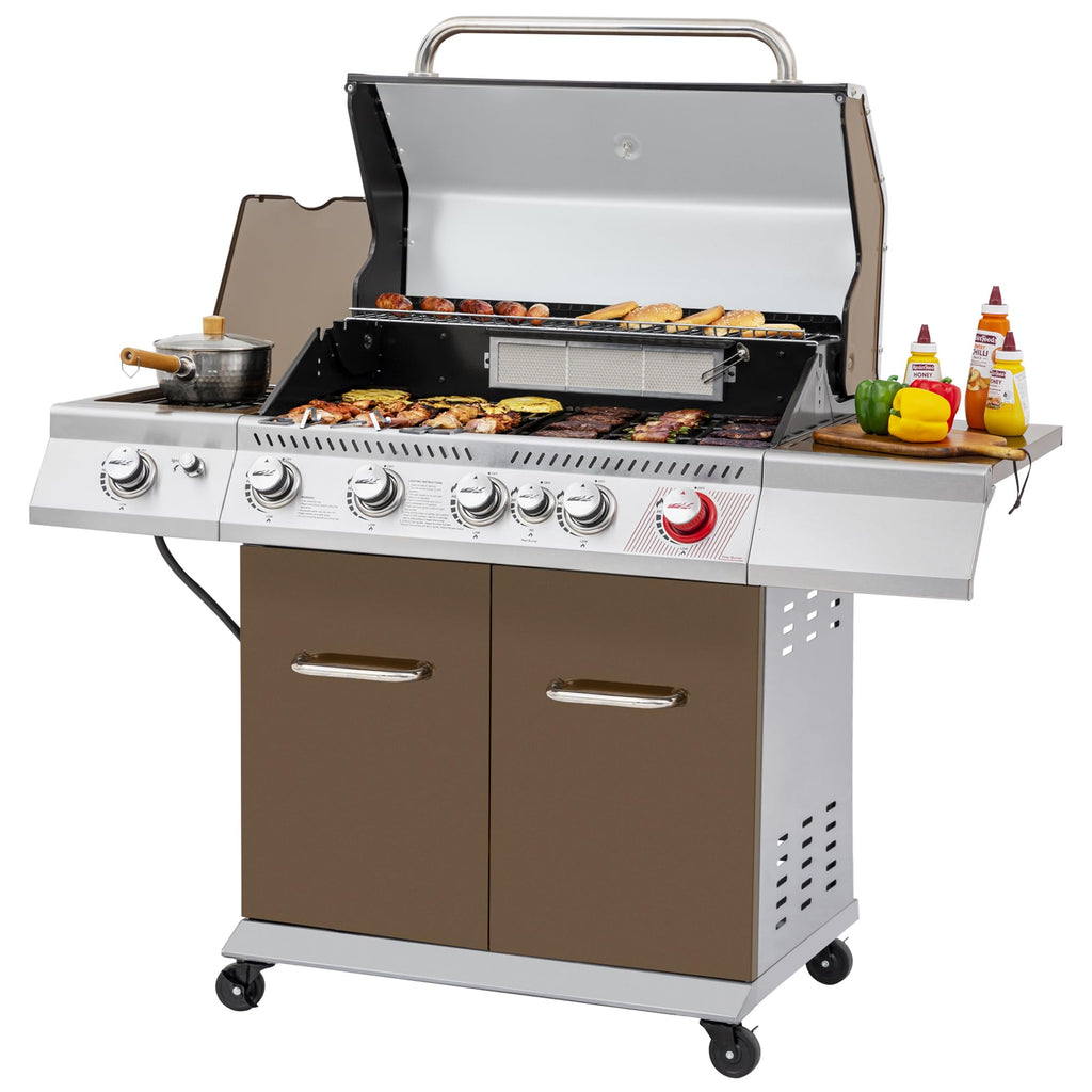 5-Burner Propane Gas Grill with Side Burner J42623