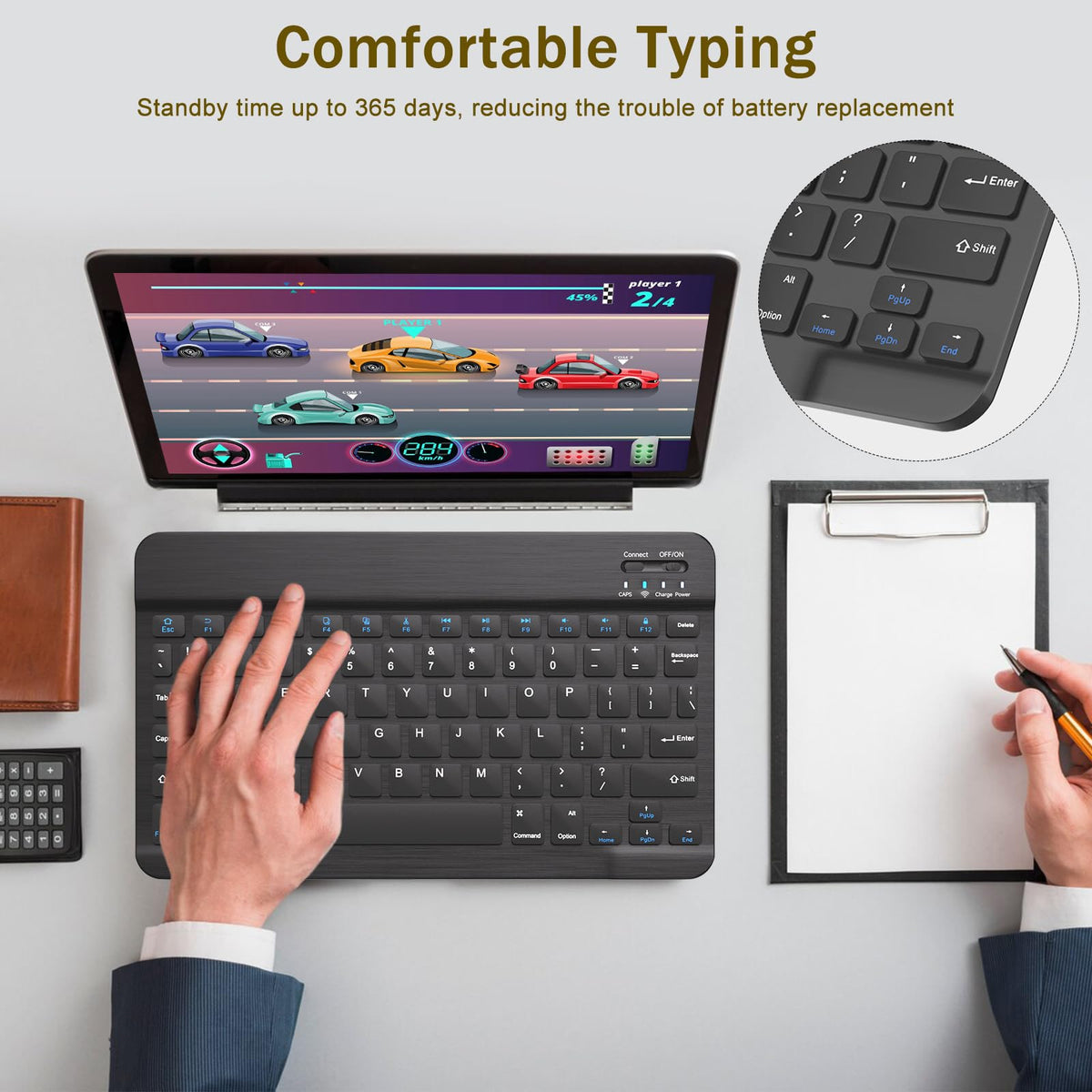 Black Rechargeable Bluetooth Keyboard and Mouse Combo G9518