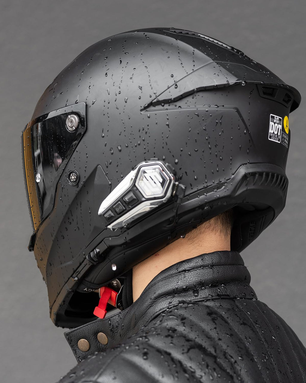 Matte Black Modular Full Face Motorcycle Helmet and Bluetooth Headset O6742