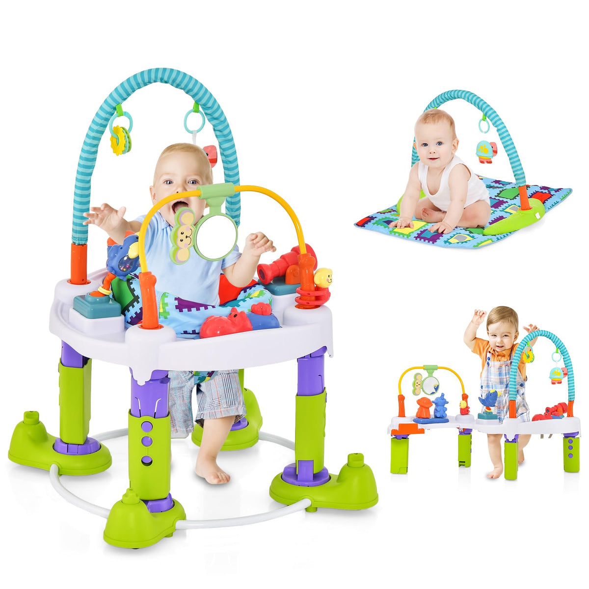 4 in 1 Baby Bouncer Activity Center with Playtime Mat and Activity Table E102565