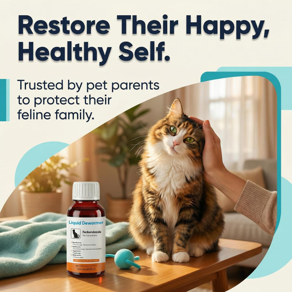 Liquid Fenbendazole Dewormer for Cats & Kittens 100ml P55782