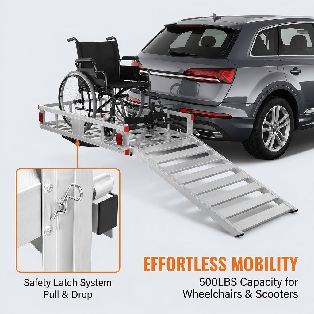 Aluminum Hitch Cargo Carrier with 27.5 in Folding Ramp U561