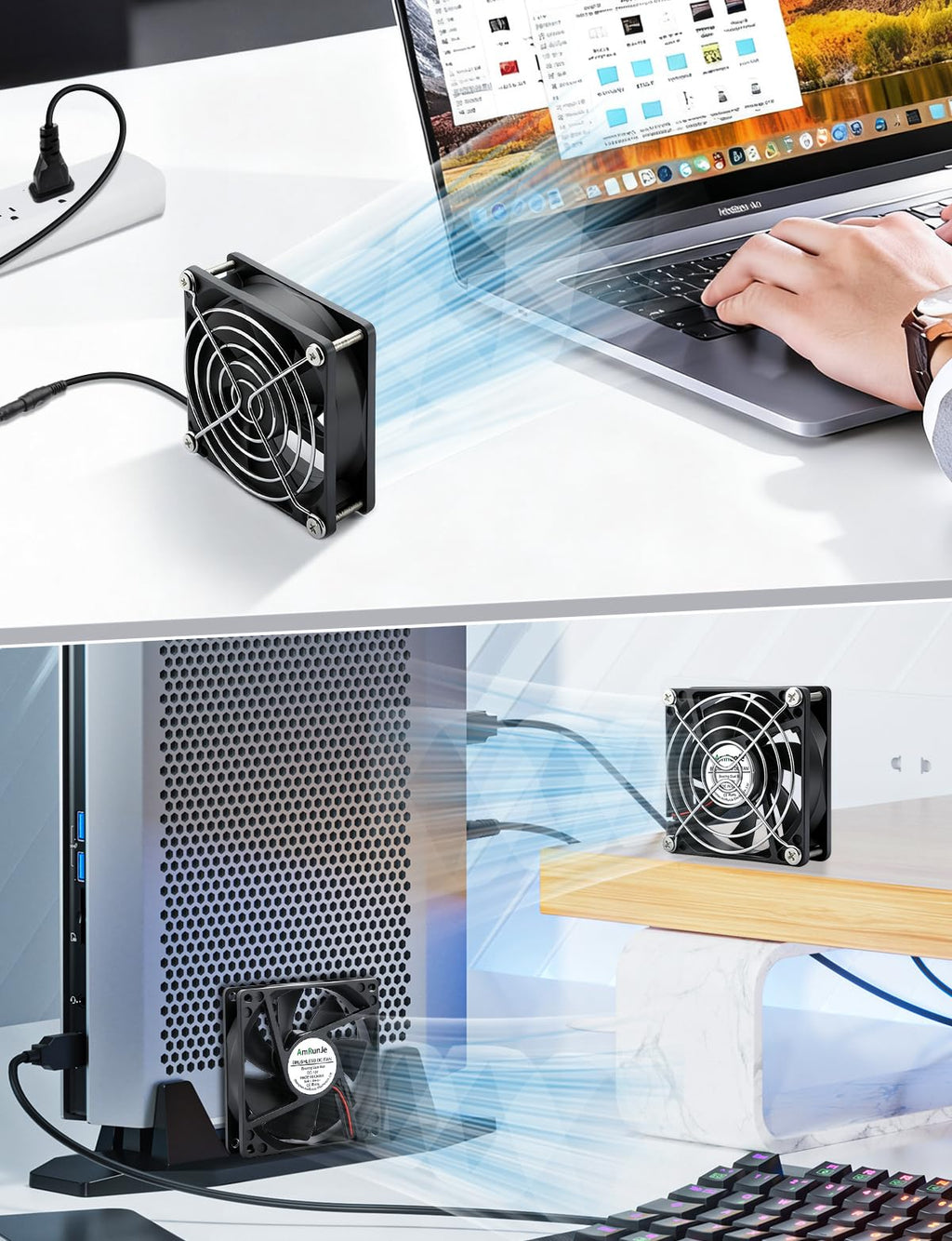 80mm 12v Small Computer Fan with AC Plug C75982
