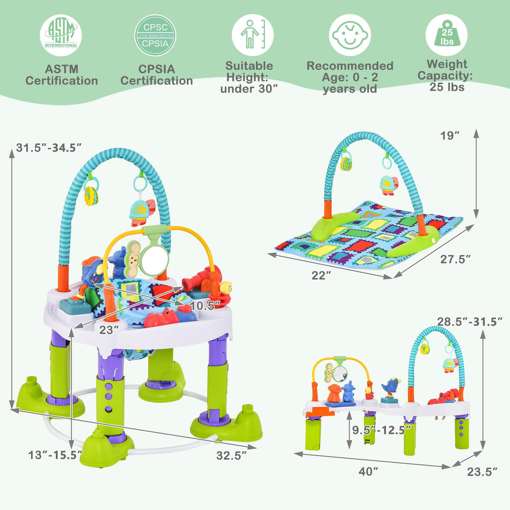 4 in 1 Baby Bouncer Activity Center with Playtime Mat and Activity Table E102565