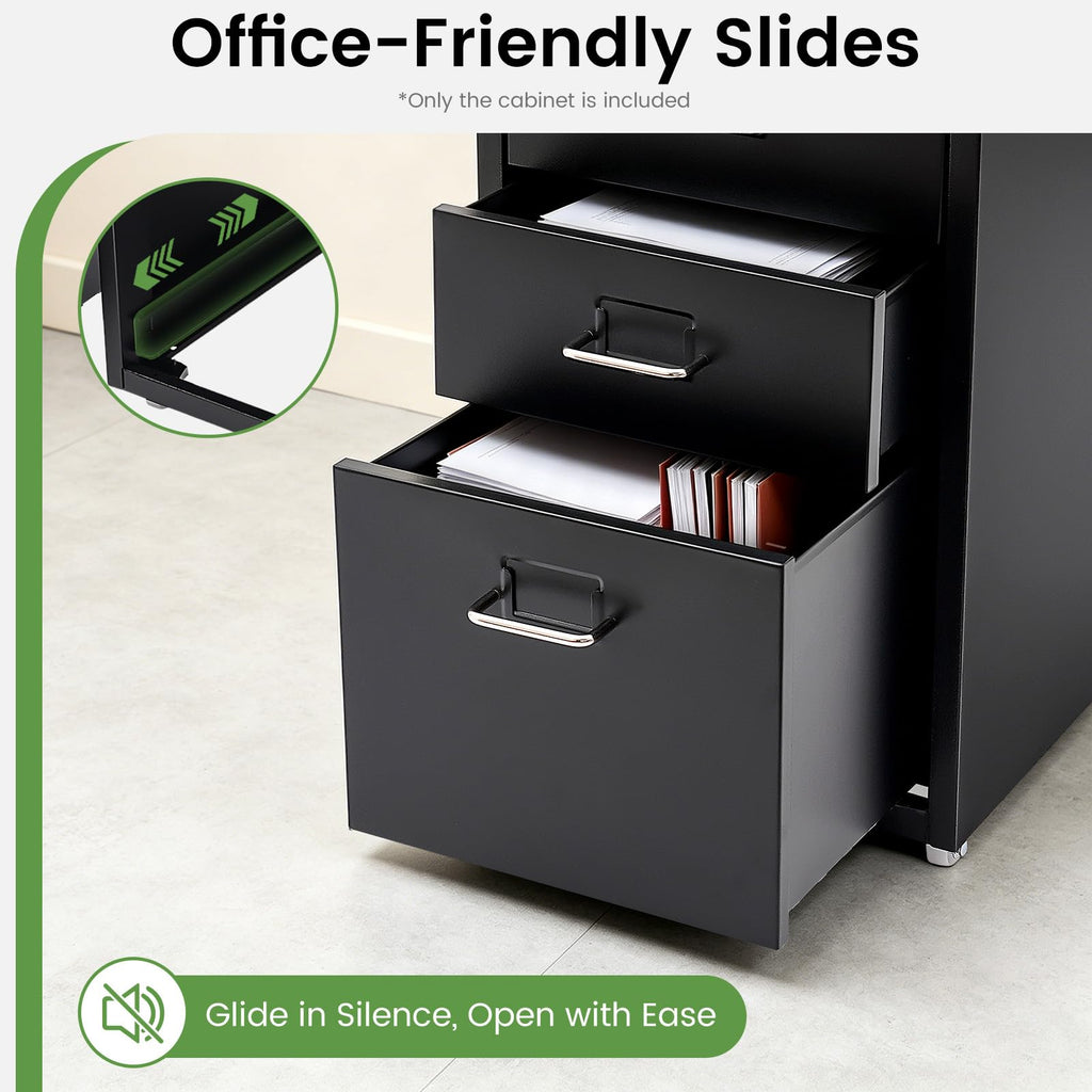 Black 3-Drawer Metal File Cabinet N765253