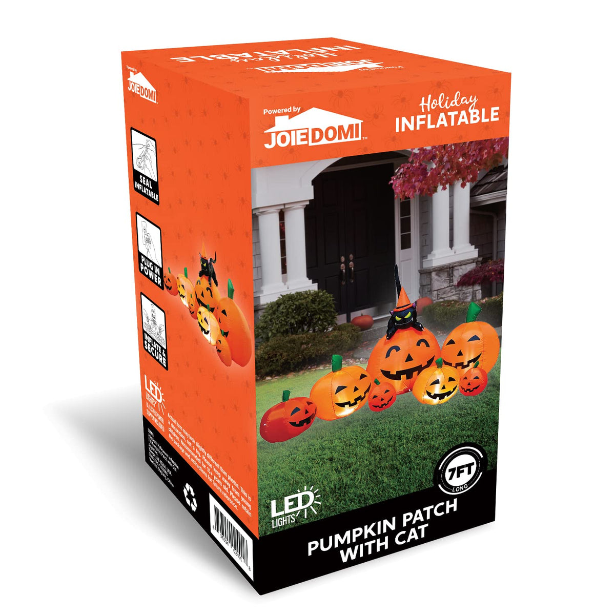 7 FT Long Halloween Inflatables Pumpkin Outdoor Decoration N958