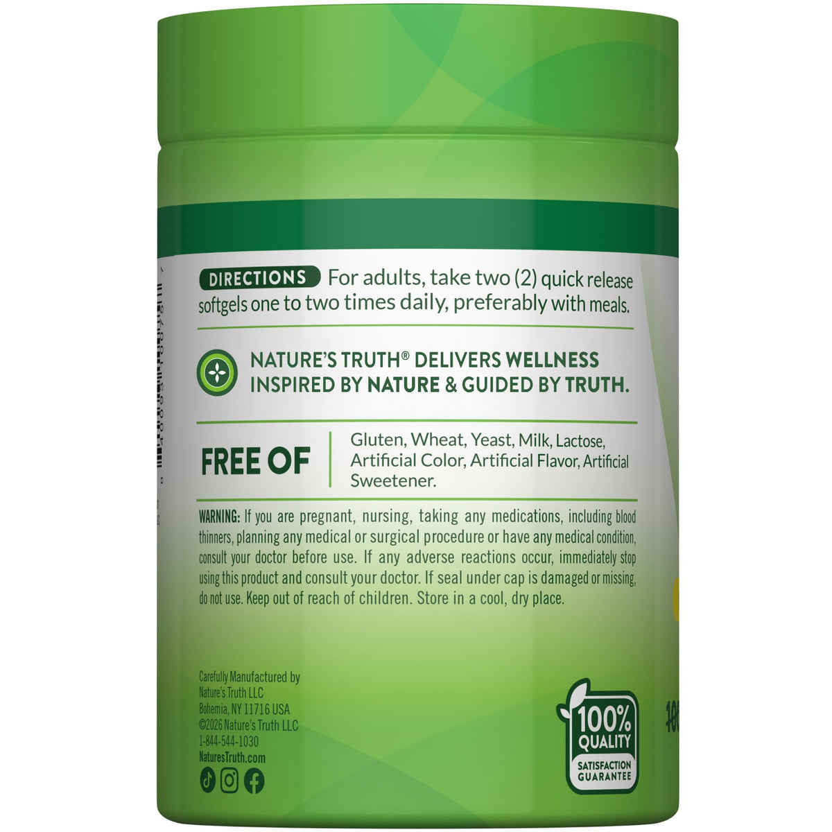 Omega 3 Fish Oil 2000 mg 125 Softgels H8179